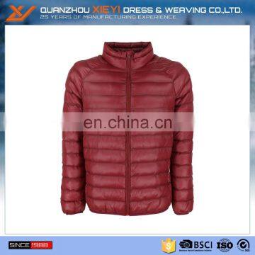 100% polyester filling red custom winter nylon padding jacket for men