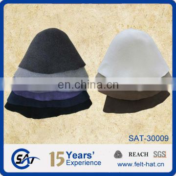 solid color wool felt hat body printed felt hat body hood flare capeline