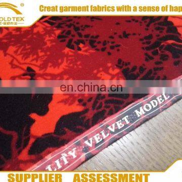 2016 Top 10 Fashion Design Chinese Style Woven Velvet Korea Fabric Prints