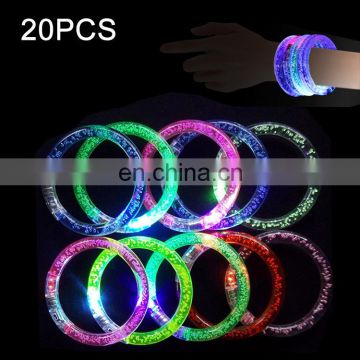 20 PCS LED Light Up Bracelet Colorful Flashing Acrylic Glowing Toys Party Decoration Supplies, Random Color Delivery