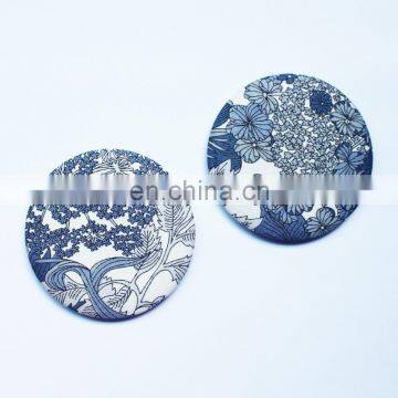 Hot selling unique custom floral fabric covered plain mirror/pocket mirror