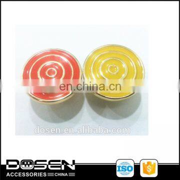 Eco-friendly painted red/yellow color jeans button with annular enbossed