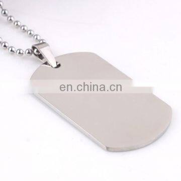 high quality blank titanium dog tag necklace