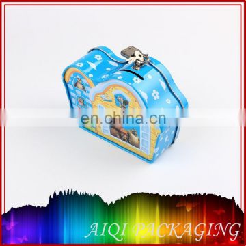 wholesale magnetic special customized metal tin money box with lock and key