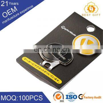 China Craft Factory Good Quality ,souvenir Ball Marker Sport Golf Magnetic Hat Clip