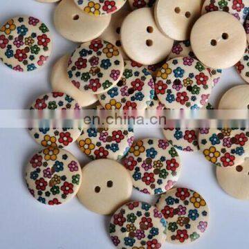 wooden craft shirt button Natural custom laser engraved printed wooden buttons for baby sweater