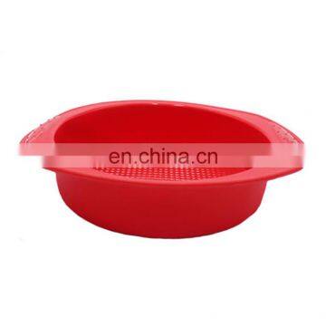 Creative round silicone mold and baking tray with high temperature feature for cake and bread