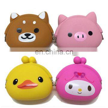 Customized Women Gentle Cartoon Piggy Coin Bank Case Metal Clip Silicone Wallet Purse photo-7