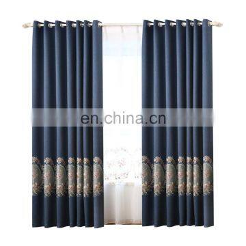 Elegant floral embroidered blackout window curtains for living room custom size