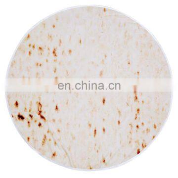 Mexican Tortilla Super Soft 260gsm Flannel Burritos Taco Blanket Burritos Round Wrap Blanket photo-2