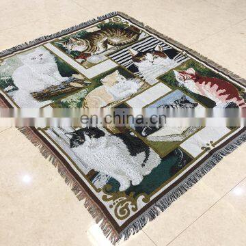 RAWHOUSE Woven Throw Tapestry Wall Hanging Sofa Cover Blanket With Fringe Jacquard Blanket photo-4