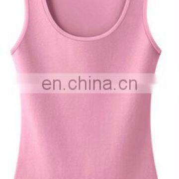 Women's Casual Solid U O-Neck T Shape Basic Workout Fitness Custom Logo Cotton Tank Top