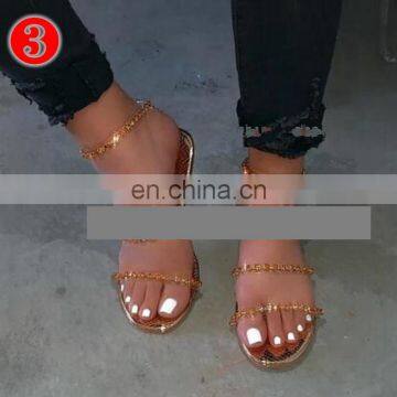 Fashion Shoes Outdoor Diamond Rhinestone Casual Slides Flat Rubber Soled Female Sexy Slippers Women's Summer Sandals photo-4