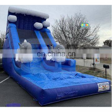 Dolphin Jumping Cartoon Inflatable Water Above Ground Bouncer Crazy Slide for Kids on Sale