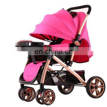 High Landscape Baby Stroller Factory Wholesale Lightweight Foldable Pram 2 in 1 Pushchair