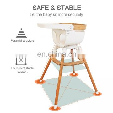 Wooden High Chair Baby Feeding Convertible portable 3 in 1 high chair