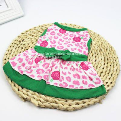 Cross-border Hot Dog Dress Pet Clothes Summer New Skirt Flower Print Wholesale Animal Supplies