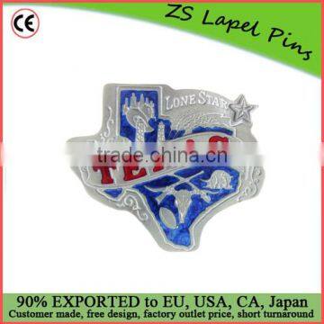 Custom quality Texas Shape w color Belt Buckle