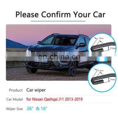 for Nissan Qashqai J11 2013~2019 2014 2015 2016 Car Wiper Blades Front Windscreen Windshield Wipers Car Accessories Stickers