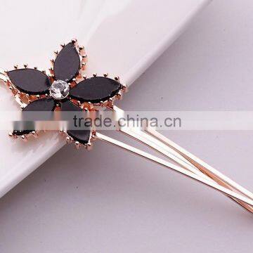 2015 New Mdoel FMYZJ094 Black Flower Hair Barrette Clip Wholesale