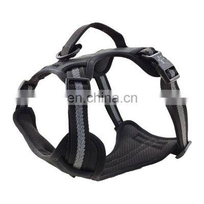 Amazon hot selling dog harness vest suitable for outdoor sports with handle and reflective strip outdoor pet harness