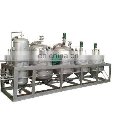 Lowest cost 1~10 tpd mini rice bran cooking oil refining machine india