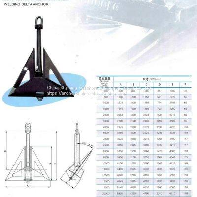 6000kg Marine High Holding Power deltal anchor Factory with DBV KR CCS Certificate