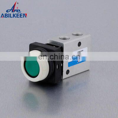 New Design Stainless Steel JM322PP G1/4 Thread Flat Head 3 Port 2 Way Micro Mechanical Pneumatic Valve