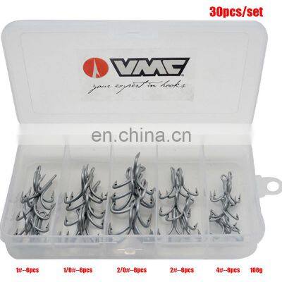 Amazon 3* Strong Fishing Hook Combo Treble Strengthened Hooks 30pcs/set 40pcs/set 9626 VMC Hook Kit photo-3