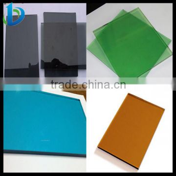 Hot sale 5mm 8mm Green/Blue/Bronze/Gray Colored Glass sheets