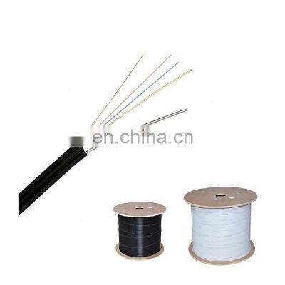 Factory customized 2 4 6 8 Core Indoor Outdoor Fiber Optic 657A Drop FTTH Cable With Steel Wire lszh sheath