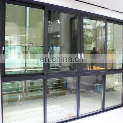 Balcony large internal partition wall grey powder coating aluminum horizontal sliding window with price philippines