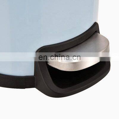 Нержавеющая стальная прямоугольная мусорная корзина с педалью для отходов из продуктов питания светлого цвета для офиса, металлический мусорный бак photo-5