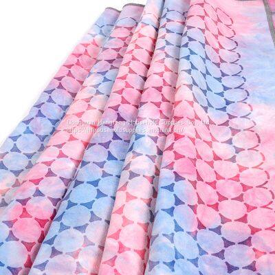 New Design Eco Friendly High Quality Non-slip Custom Printed Double Sided Suede Silicon Grip Dotted Microfiber Yoga Towel photo-4