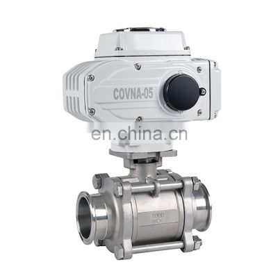 COVNA DN40 1.5 inch 2 Way 3PC 1000 WOG 12V DC 316 Stainless Steel Electric Actuated Ball Valve