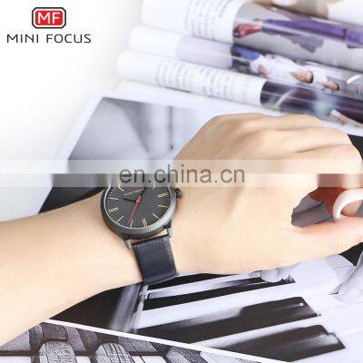 Mini Focus MF0058G Fashion Design Leather Quartz Movement Luxury Men Watches