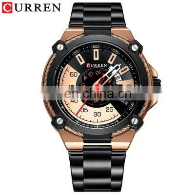 CURREN 8345 Mens Fashion Watches Stainless Steel Japan Quartz Calendar Auto Date Watch For Men 2021