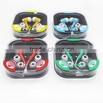 Colorful promotional high quality sound earphone can made with mic hot selling