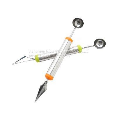 2 in 1 Kitchen Fruit Carving Garnishing Tool For Fruit Salads DIY Stainless Steel 430 Carving Knife photo-2