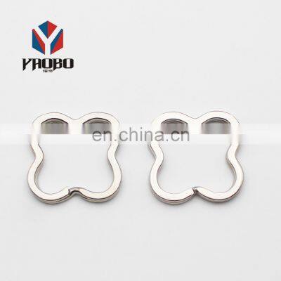 Popular High Quality Colored Metal Heart Shaped Flat Flat Split Ring Keychain photo-4