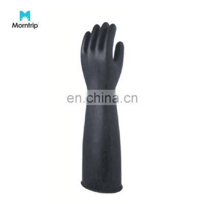 Morntrip Top Quality soft sweat-absorbent cotton black examination coated rubber gloves for industrial