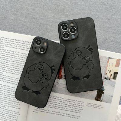 Wholesale Retro Leather Pattern Cute Duck Aesthetic Cell Phone Cases For I Phone 7 8P X XS 11 12 13 14 Pro Max photo-4