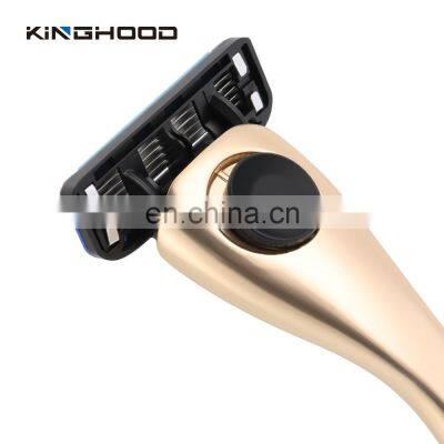 Luxury Gold Travel 6 Blades Razor Shaving New Classical Barbershop Six Blades Razor photo-2