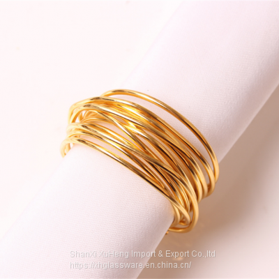 Rose Gold Silver Black Colored Metal Dinner Wire Napkin Rings Holders for Hotel Restaurant photo-3