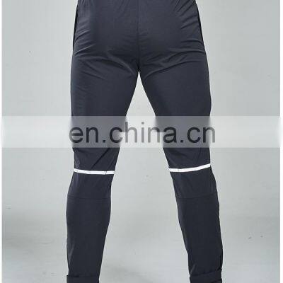 Quick Dry Elastic Drawstring Waist Sports Gym Pants With Zip Side Pocket Reflective Stripe Men's Workout Training Jogging Wear photo-4