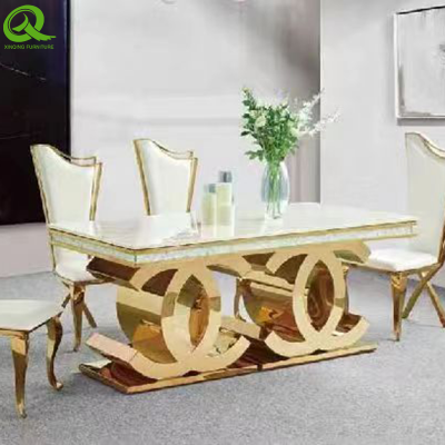 Wholesale luxury design hotel banquet event tables stainless steel wedding dining tables