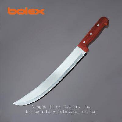 curved cimeter steak beef knife butcher knives wood handle color coded handle