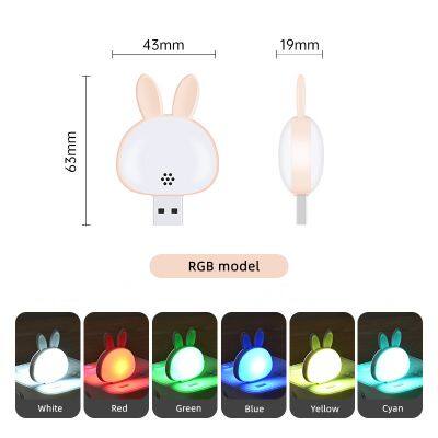 Intelligent Voice Rabbit Led Night Light Voice Control USB Plug-in Bedside Night Light