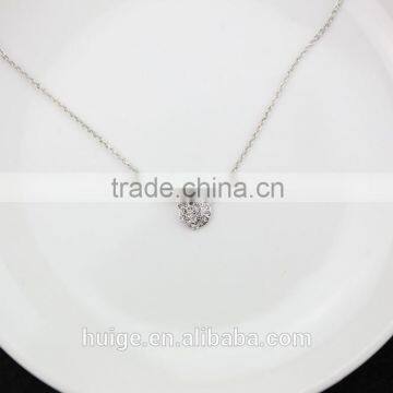 2015 New Fashion Rhodium Plated Necklace With a Rose Shape Pendant photo-2