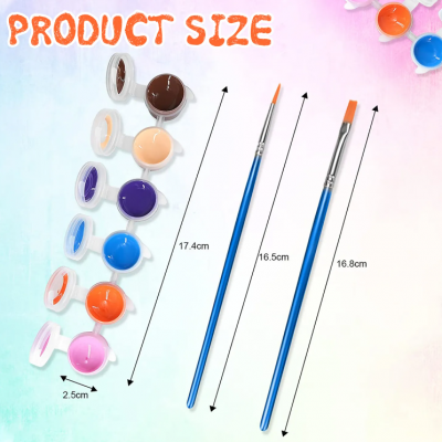 2ml Metallic Acrylic Paint Non Toxic for Wood Canvas Rock Art Set photo-5